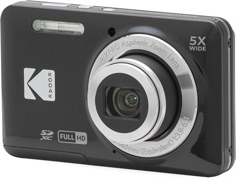 Kodak PIXPRO FZ55-BK 16MP Digital Camera, 5x Optical Zoom, 2.7" LCD, 1080p