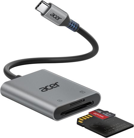 Lecteur carte SD USB-C Acer, robuste, haute vitesse, iPhone/Android