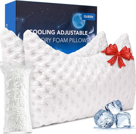Cooling Side Sleeper Pillow Set   Queen White