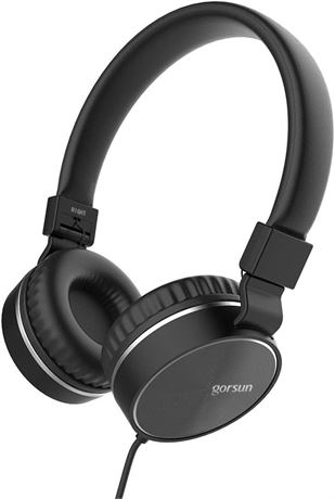 gorsun Headphones, Stereo Audifonos Lightweight Foldable Corded Headset Mic