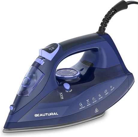 BEAUTURAL Steam Iron – Ceramic Soleplate, Anti-Drip, Auto-Off