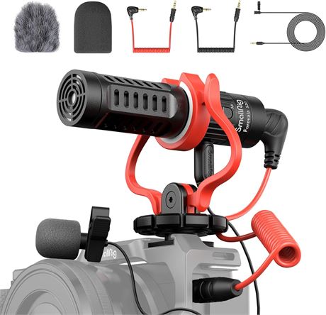 SMALLRIG Shotgun Camera Microphone DSLR iPhone Vlog Mic Shock Mount Deadcat
