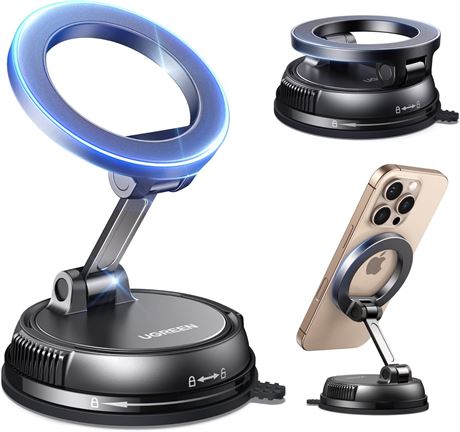 UGREEN MagSafe Car Mount Magnetic Phone Holder 2500gf Suction iPhone 17 12