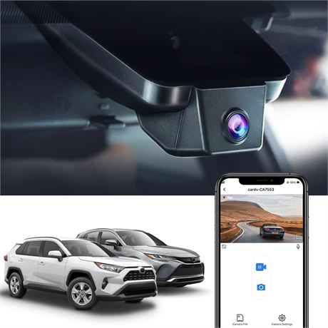 FITCAMX 4K Dash Cam for Toyota RAV4 & Venza, UHD WiFi, Loop Recording, 64GB
