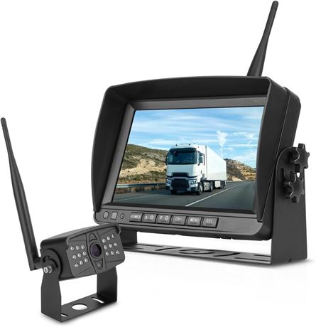 Wireless Backup Camera Kit with 7" DVR Monitor - 1080P, IP69K