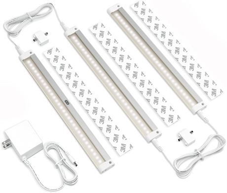EShine 3 Pack LED Motion Sensor Hand Wave Dimmable Under Cabinet Lights