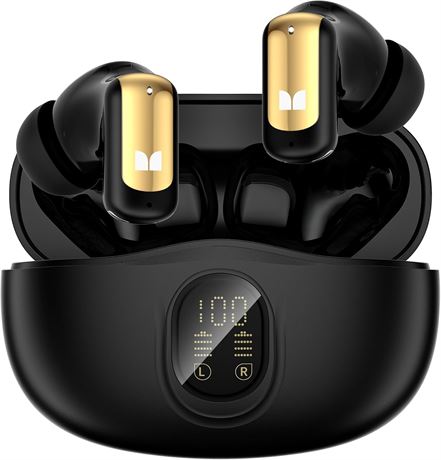 Monster N-Lite 217 Wireless Earbuds, Noise Cancel Mic, 32H, IPX6, Black