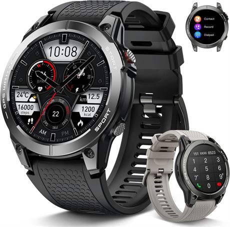 Smart Watch for Men GPS Fitness Tracker, Android/iPhone, 1.43" AMOLED