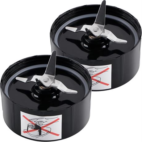 Equust 2-pack Cross Blade Blender Parts for Magic Bullet MB1001 250W Black