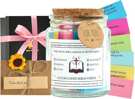 Bocal Versets Bible LIOUCBD Cadeau Foi Espoir Ruban