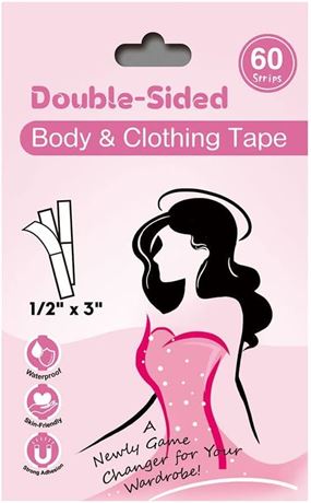 OKELA Double-Sided Fashion Clothing Tape, 60 Strips