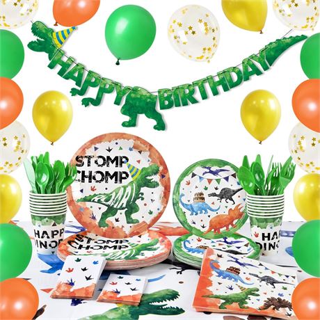 WERNNSAI Dinosaur Birthday Party Decoration Set