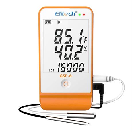Elitech GSP-6 Temp & Humidity Data Logger, 16000 Points, Cold Chain