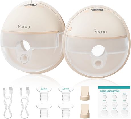 Paruu P16 Hands Free Wearable Breast Pump, 4 Modes, 12 Levels, 2-Pack