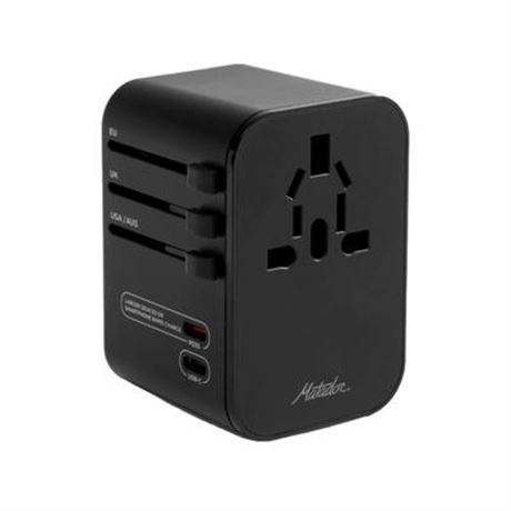 Matador Global Travel Adapter, Orange, 3x2x2, MATJY307001O