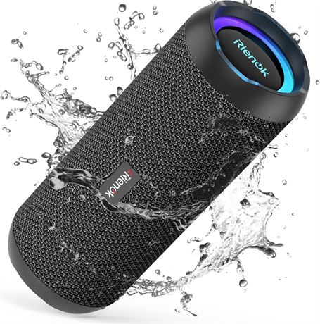Enceinte Bluetooth RIENOK 30 W IPX7 étanche, stéréo HD sans fil 5.3