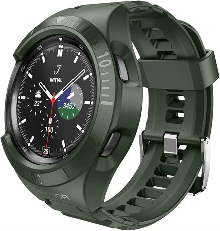 DEXNOR Galaxy Watch 4 Classic 46mm Protective Case, Silicone, Shockproof, Green