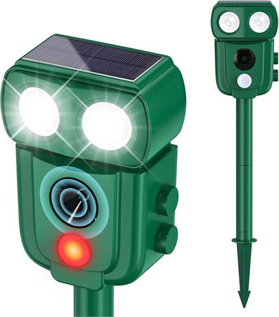 Ultrasonic Animal Deterrent Solar-Powered Cat/Raccoon/Deer, Motion Sensor