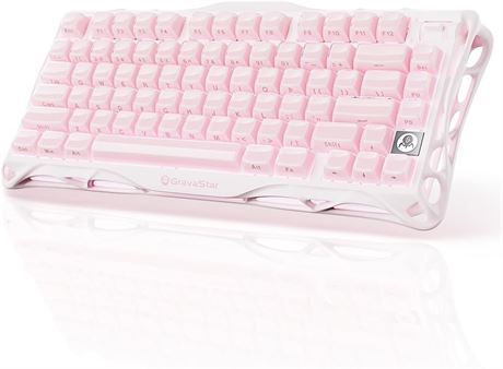 GravaStar Mercury K1 Clavier m canique sans fil 75% rose Sakura, alliage, RVB