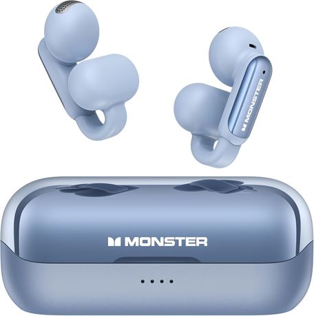 Monster Écouteurs Sans Fil AC601 Clip Oreille Bluetooth 5.4 IPX5 Bleu
