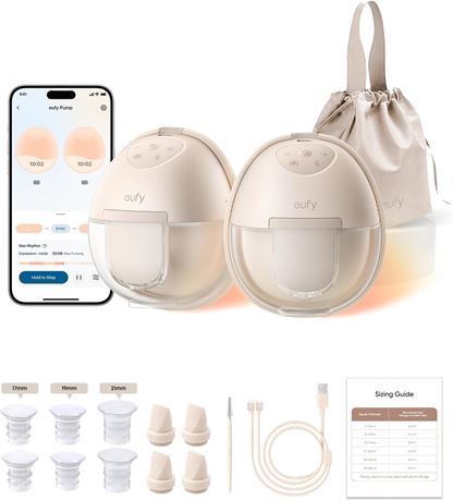 eufy Security Heated Breast Pump S1, Hands-Free, App-Controlled, 300 mmHg