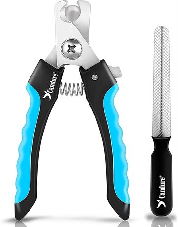 Candure Dog Nail Clippers with Safety Guard and Nail File Professional Grooming