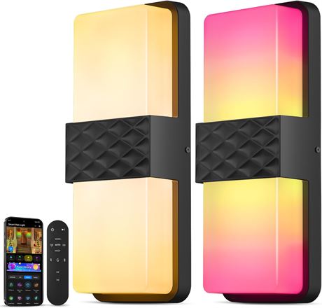 Outdoor Wall Lights RGBCW 2Pack