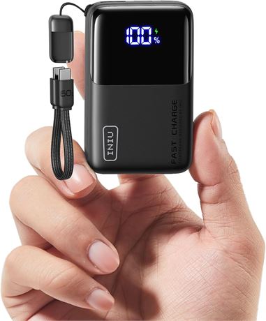 INIU 10000mAh Power Bank, 45W PD, USB-C, Flight-Safe Mini for iPhone/Samsung