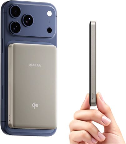 Kuulaa Qi2 MagSafe Power Bank 10000mAh, 15W Magnetic Charger iPhone 12 17