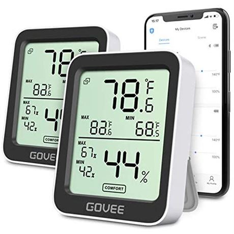 Thermomètre hygromètre Govee x2, Bluetooth, écran LCD
