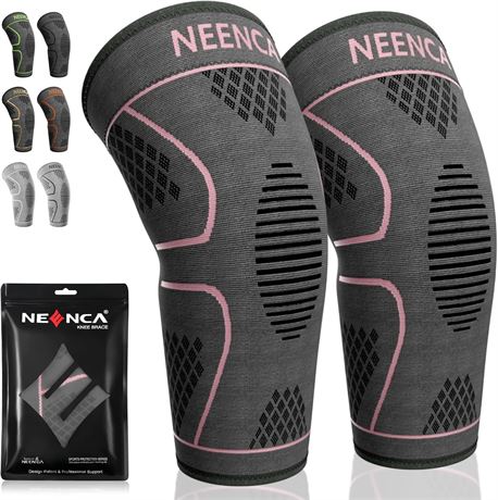 NEENCA Knee Braces, 2 Pack Compression Sleeves for Knee Pain