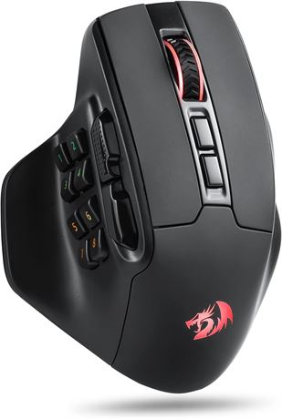 Redragon M811 PRO Wireless MMO Gaming Mouse, 15 Programmable Buttons, RGB