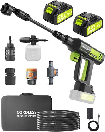 Portable Cordless Pressure Washer 1200 PSI, Brushless, 6-in-1 Nozzle