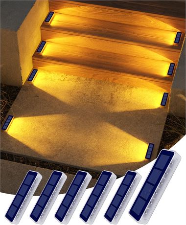 Lampes solaires marches extérieur 6 pièces blanc chaud