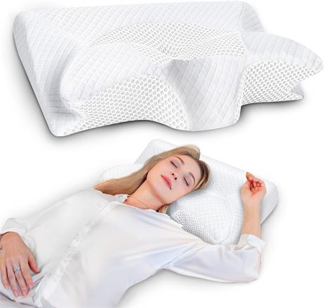 SAHEYER Cervical Neck Pillow, Memory Foam Ergonomic Support for All Sleepers