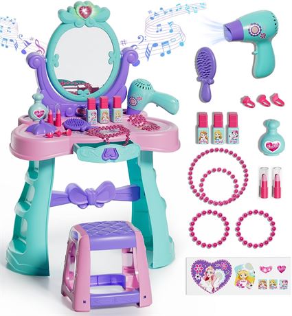 Coiffeuse jouet Lehoo Castle miroir lumière musique filles 3+ ans