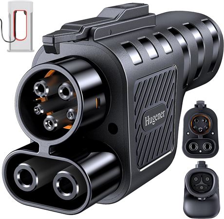 Hugener NACS to CCS1 EV Adapter for Tesla Supercharger V3/V4, 500A 1000V