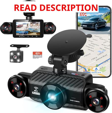 WIZACE 4-Channel 360° 2K Dash Cam 3.0" 5G WiFi Night Vision Parking Mode Kit