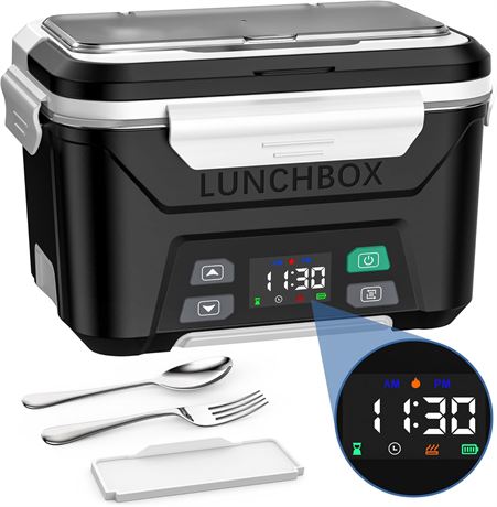 Docusvect Cordless Electric Lunch Box, 1.3L Heated Portable Warmer with Tray