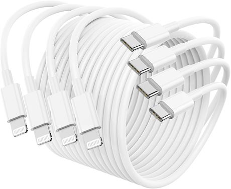 4-Pack USB-C to Lightning Cables 6ft, Fast Charge for iPhone 14