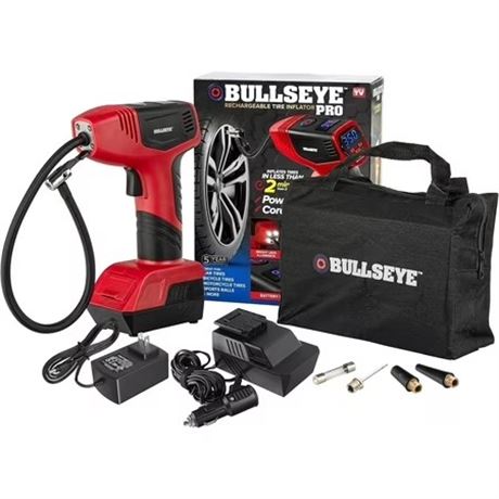 Bullseye Pro Max Deluxe Tire Inflator, Portable Air Compressor, 150 PSI