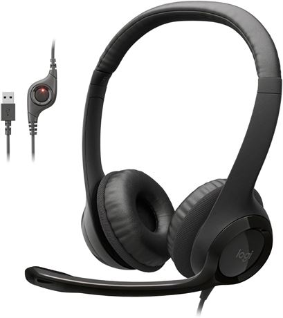 Casque Logitech H390 Filaire USB-A Micro Anti-Bruit PC Bureau Noir