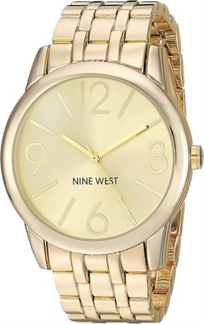 Nine West Women's NW/1578CHGB Champagne Dial Gold-Tone Watch