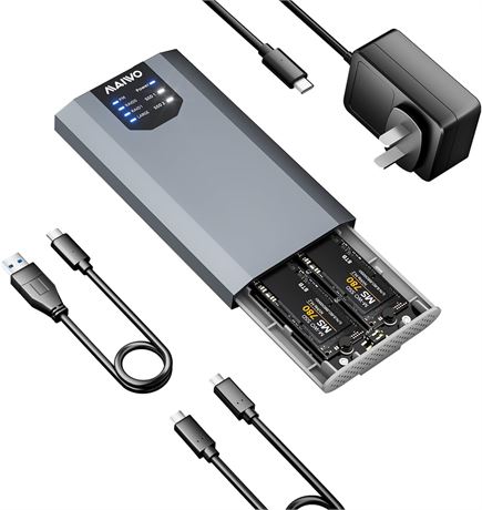Boîtier double SSD MAIWO M.2 NVMe RAID USB-C 20Gbps 8To
