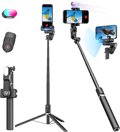 AOCHUAN M2PRO Handheld Gimbal Stabilizer, 4-in-1 RGB Light, Face Tracking