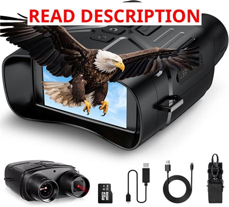 Night Vision Goggles 4K Infrared Binoculars, 3' LCD, 32GB TF Card