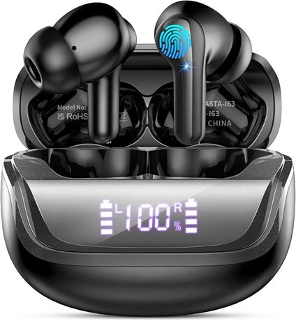 Donerton Wireless Earbuds Bluetooth 5.4 with Noise Cancelling, 4-Mic