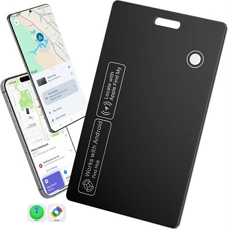 Dual Platform Air Tag Wallet Tracker Card, Finder, Find My/Hub Compatible