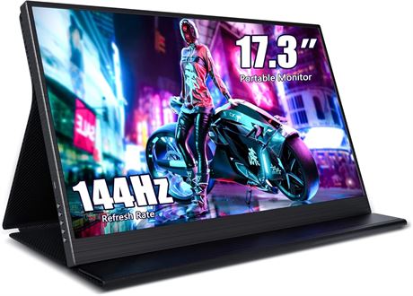 ZSCMALLS 17.3" 144Hz Portable Gaming Monitor, FHD HDR IPS USB-C HDMI Display