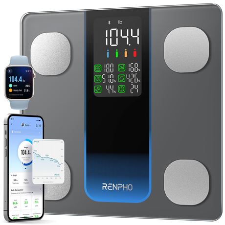 RENPHO Smart Scale for Body Weight and Fat Percentage, 13 Metrics, 500lbs